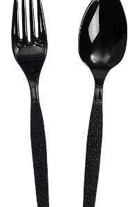 Black spoon and fork